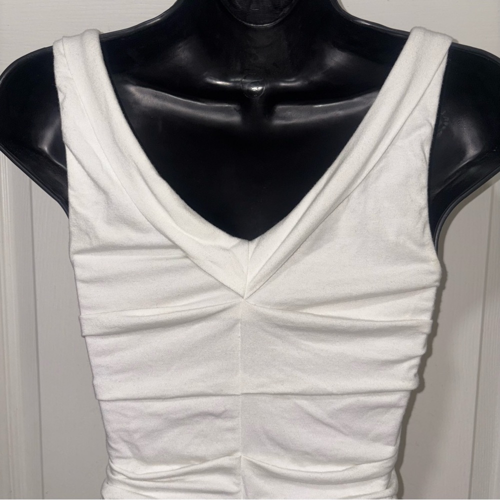 Express White Ruched Square-Neck Tank - Picture 5 of 8